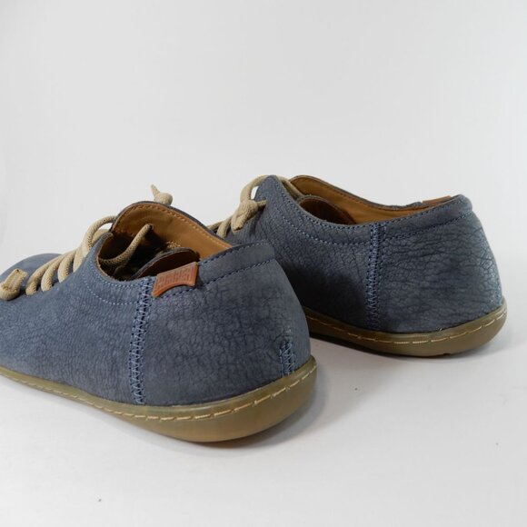 CAMPER Peu Flat Sneakers Shoes Womens Size 37 6.5 7 Blue Nubuck NEW - Picture 8 of 12